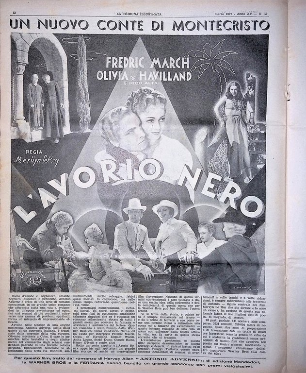 La Tribuna Illustrata 21 Marzo 1937 Libia Feltre Avorio Nero …