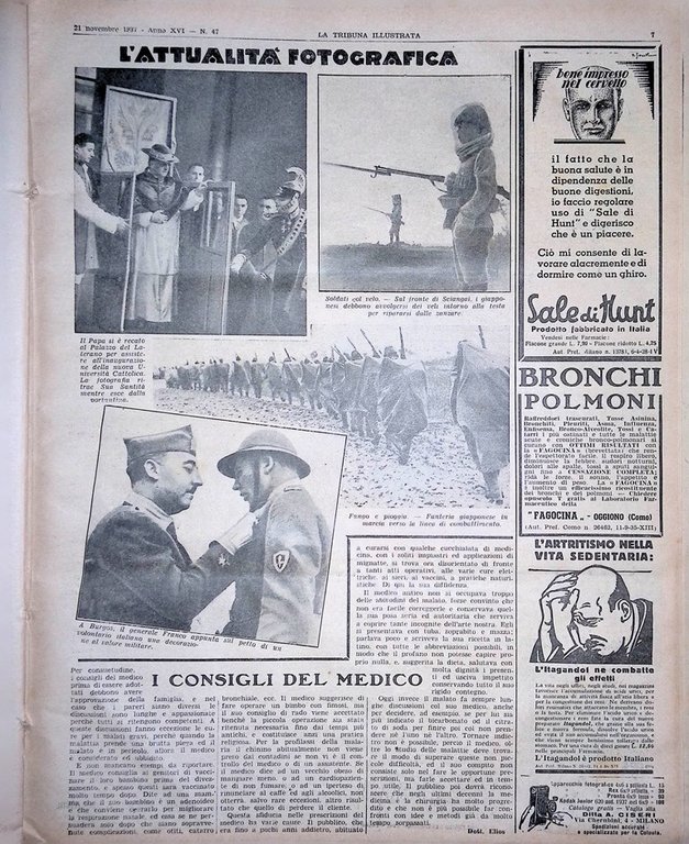 La Tribuna Illustrata 21 Novembre 1937 Rudolf Diesel Rifiuti Tifosi …