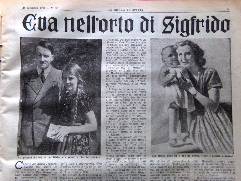 La Tribuna Illustrata 21 Novembre 1948 Bandito Giuliano Eva Braun … | Immagine Gallery 2
