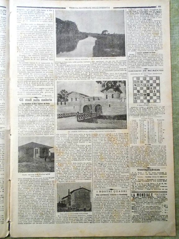 La Tribuna Illustrata 21 Ottobre 1900 Hombur Studi Malaria Castel …