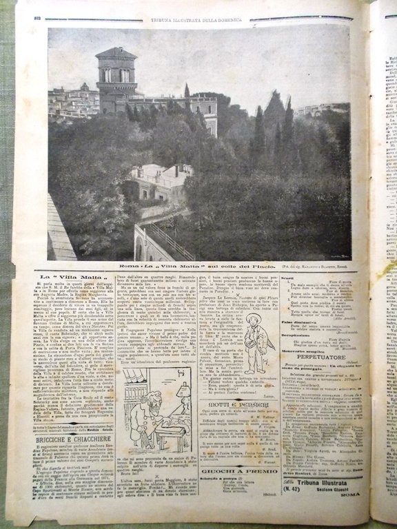 La Tribuna Illustrata 21 Ottobre 1900 Hombur Studi Malaria Castel …