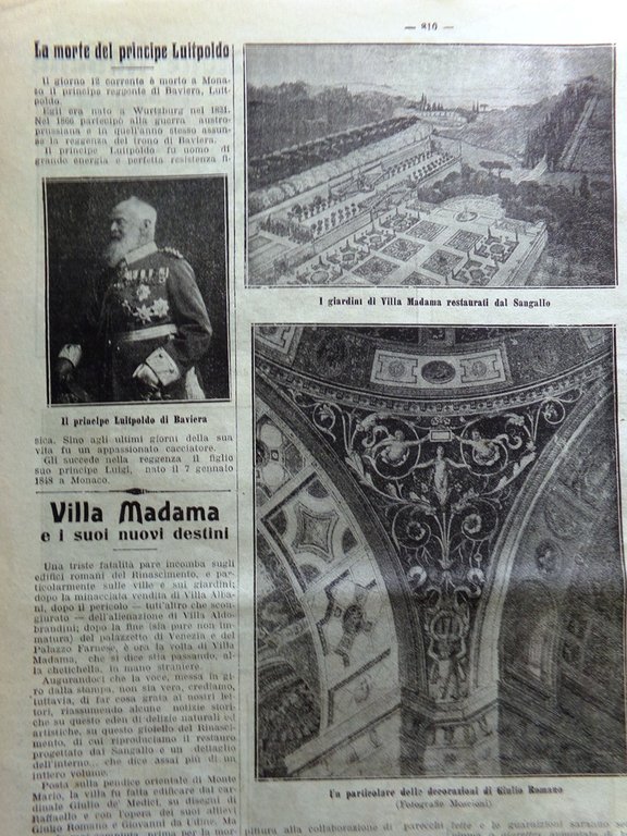 La Tribuna Illustrata 22 Dicembre 1912 Villa Madama Scavi Pompei …