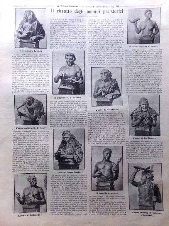 La Tribuna Illustrata 22 Febbraio 1914 Parmelin Uomini Preistorici Corrida … | Immagine Gallery 4