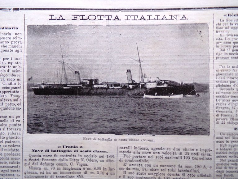 La Tribuna Illustrata 22 Gennaio 1899 Makonnen Nave Urania Quesnay …