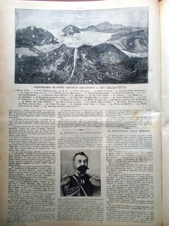 La Tribuna Illustrata 22 Gennaio 1905 Port Arthur Coltano Marmore …