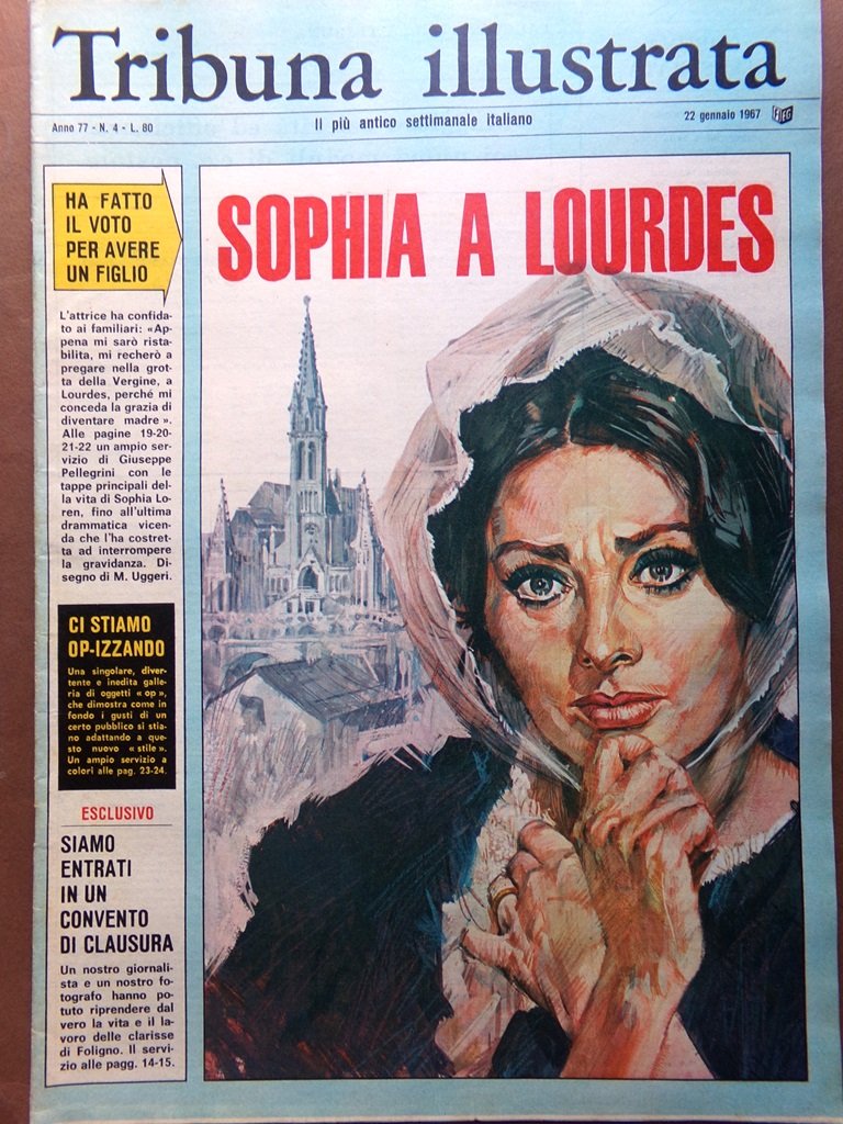 La Tribuna Illustrata 22 Gennaio 1967 Sofia Loren Lourdes Johnson …