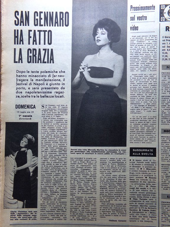 La Tribuna Illustrata 22 Luglio 1962 Castro Crane Chauvet Piacenza …