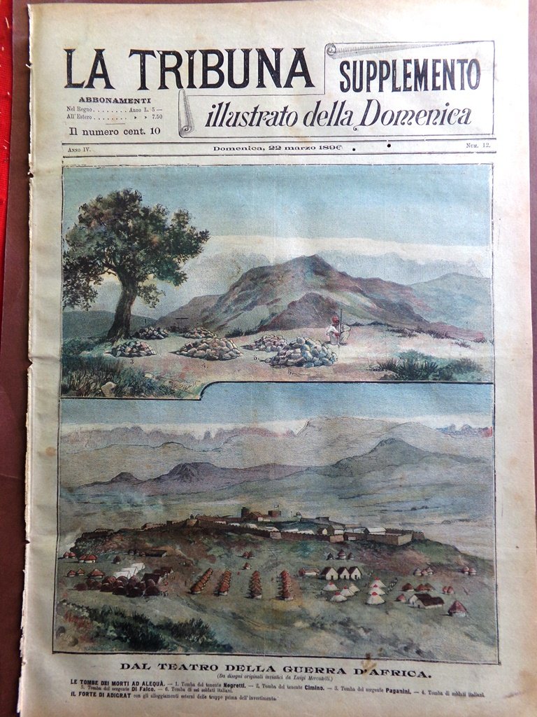 La Tribuna Illustrata 22 Marzo 1896 Ministero Tombe Morti Alequà …