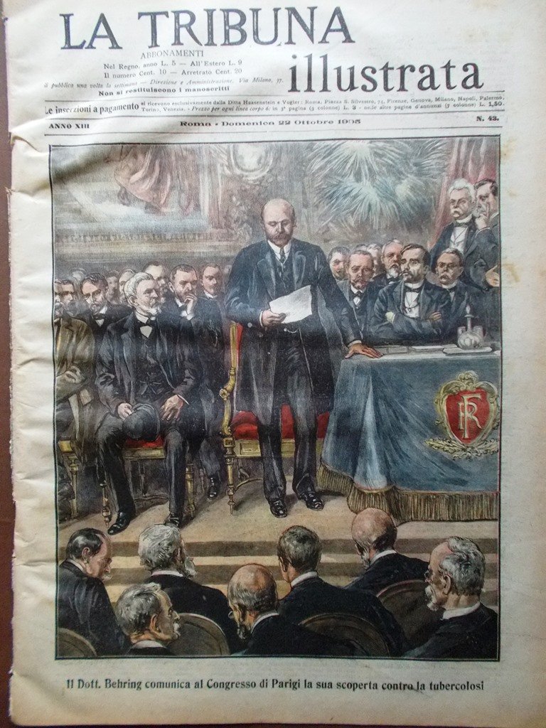 La Tribuna Illustrata 22 Ottobre 1905 Terremoto in Calabria Behring …