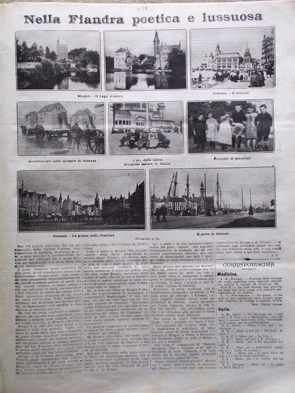 La Tribuna Illustrata 22 Settembre 1912 Disastro di Tavola Fiandra …