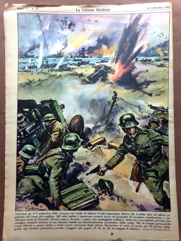 La Tribuna Illustrata 22 Settembre 1963 Sbarco Salerno Castro Peron …