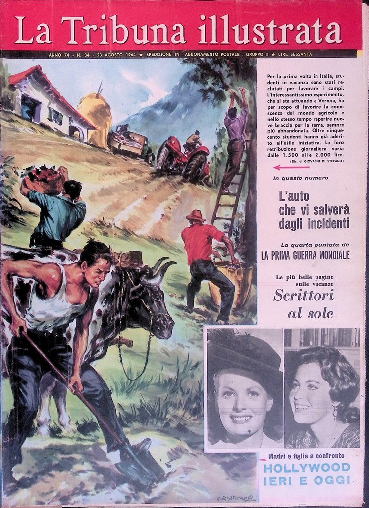 La Tribuna Illustrata 23 Agosto 1964 Kakeroma Crane Taylor Millain …