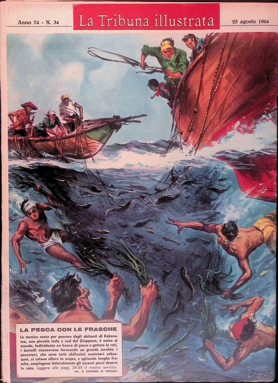 La Tribuna Illustrata 23 Agosto 1964 Kakeroma Crane Taylor Millain …