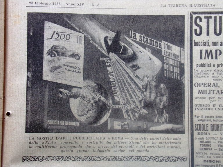 La Tribuna Illustrata 23 Febbraio 1936 Destà Damtù Cinematografo Automobile …