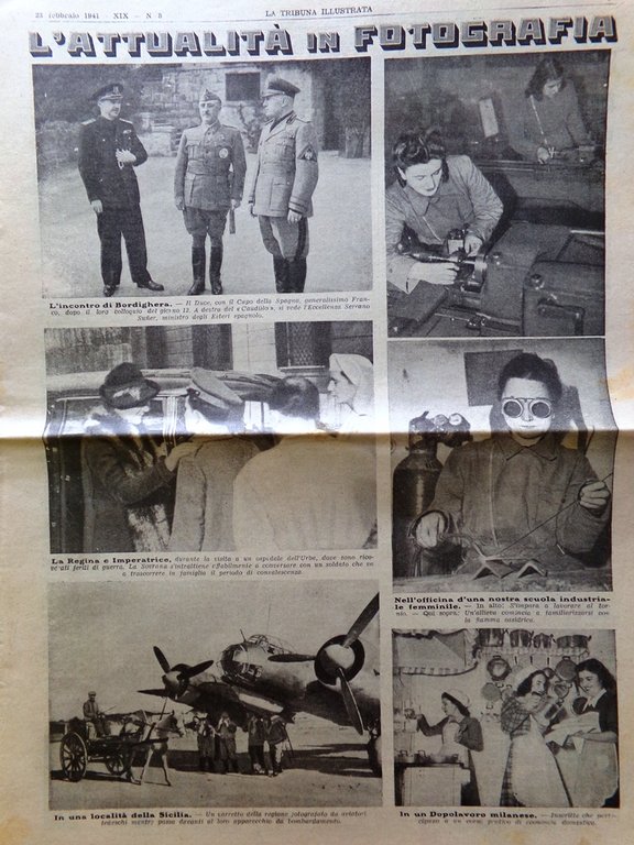 La Tribuna Illustrata 23 Febbraio 1941 WW2 Marbello Bojardo Aerei …