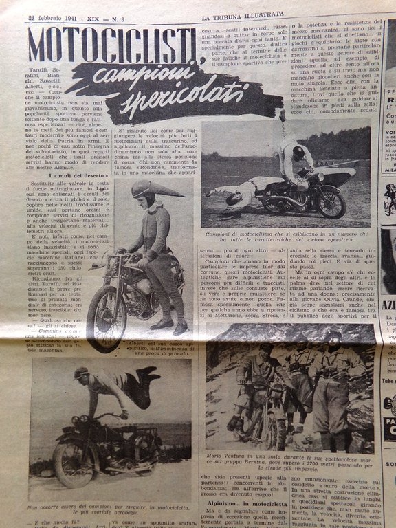 La Tribuna Illustrata 23 Febbraio 1941 WW2 Marbello Bojardo Aerei …