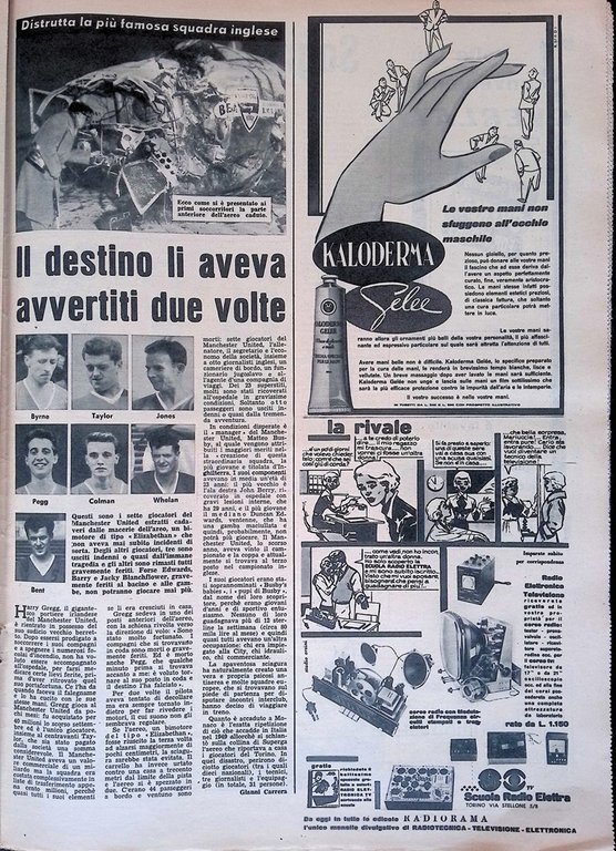 La Tribuna Illustrata 23 Febbraio 1958 Tragedia Manchester United Monaco …