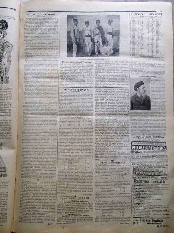 La Tribuna Illustrata 23 Gennaio 1898 Barambaras Feste Palermo Maestri …