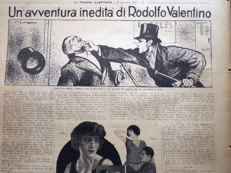 La Tribuna Illustrata 23 Gennaio 1927 Valentino Agitatori in Giappone …