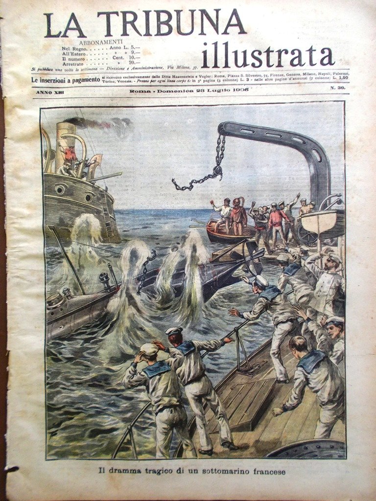 La Tribuna Illustrata 23 Luglio 1905 Farfadet Terremoto Scutari Giappone …