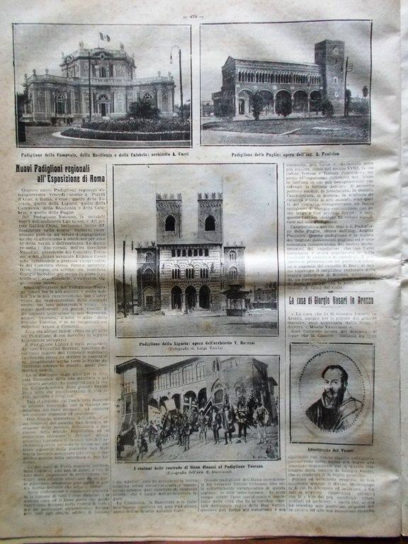 La Tribuna Illustrata 23 Luglio 1911 Padiglioni Regionali Ansaldo Ademollo …
