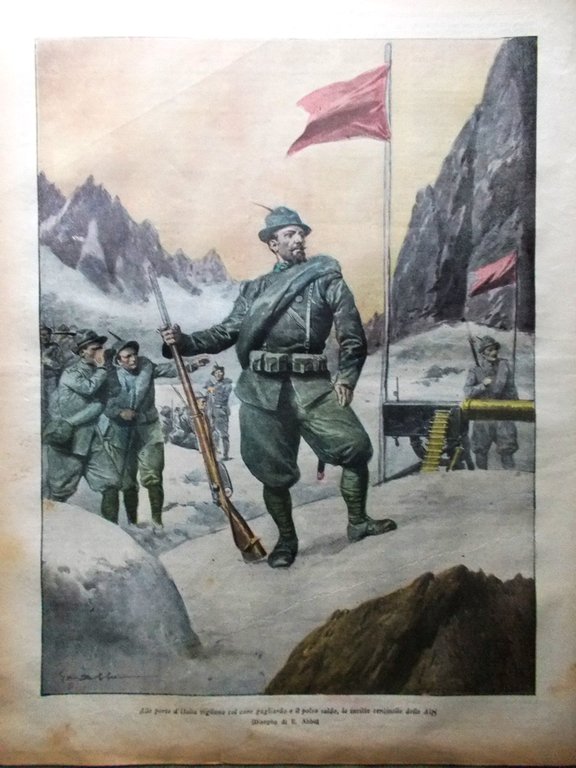 La Tribuna Illustrata 23 Maggio 1915 WW1 Alpini Tunnel Manica …