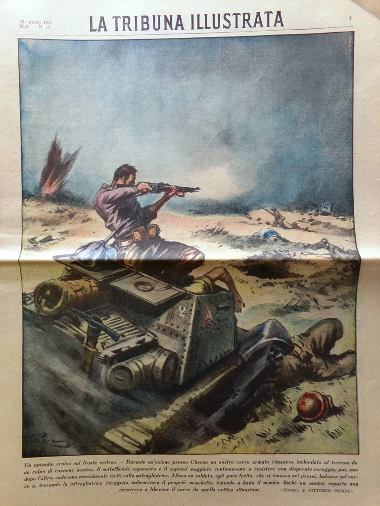 La Tribuna Illustrata 23 Marzo 1941 WW2 Mozart Bombardamento Aereo …