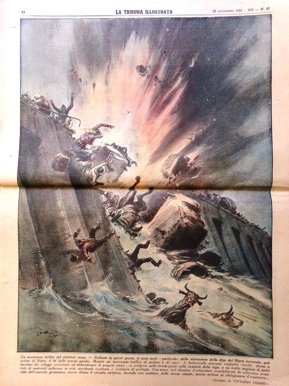 La Tribuna Illustrata 23 Novembre 1941 WW2 Diga Dnepr Stalin …