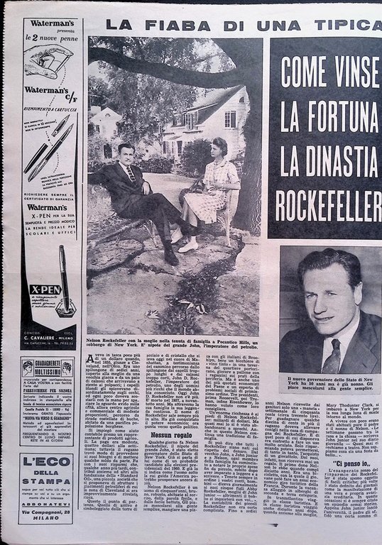 La Tribuna Illustrata 23 Novembre 1958 Vittoriano Sardou Rockefeller Ann …