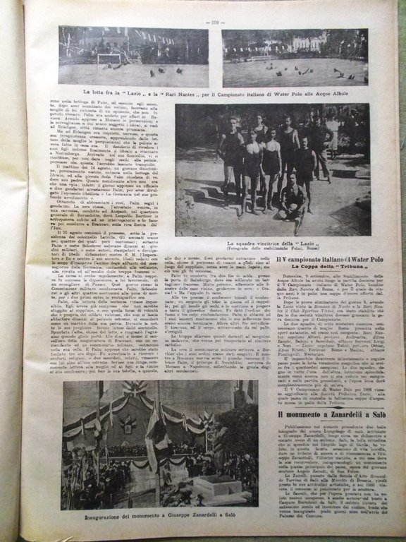 La Tribuna Illustrata 23 Settembre 1906 Interlaken Leontief Cardea Ciclismo …