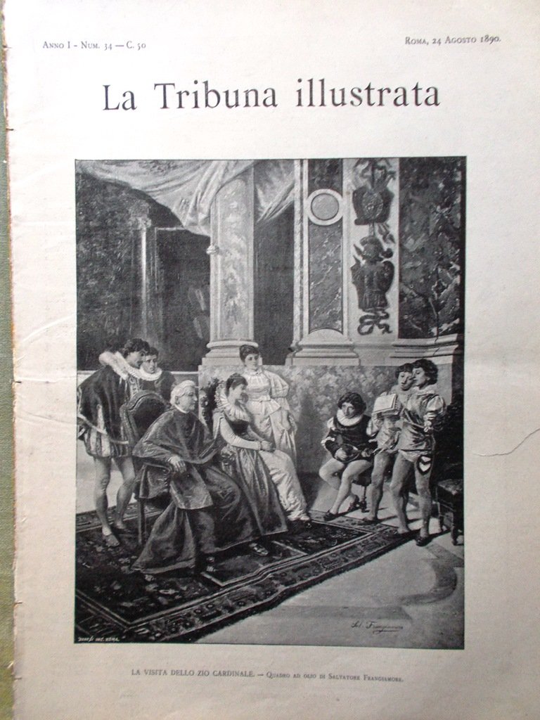 La Tribuna Illustrata 24 Agosto 1890 Francesco D'Arcais Colombo New …