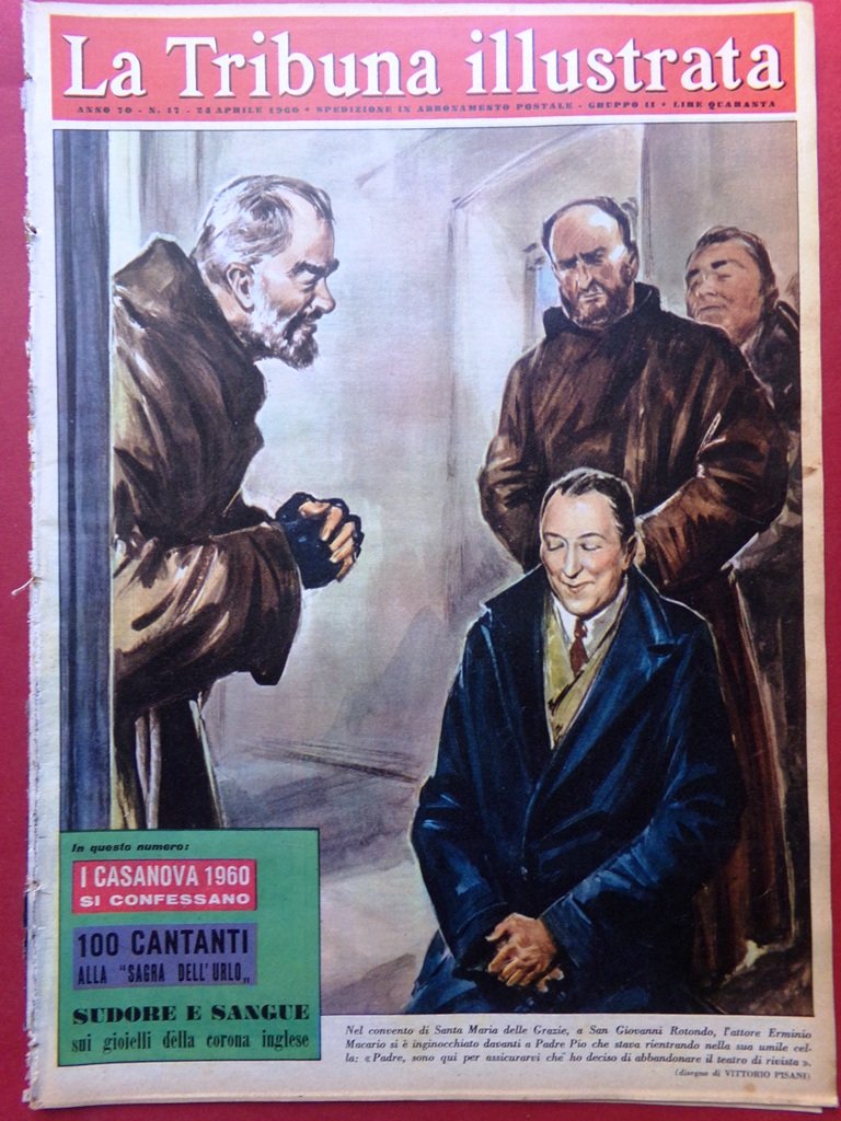 La Tribuna Illustrata 24 Aprile 1960 Padre Pio Macario Antiochia … | Immagine principale