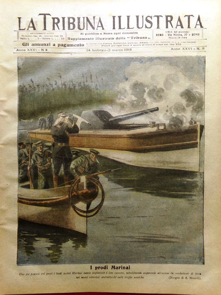 La Tribuna Illustrata 24 Febbraio 1918 WW1 Marinai Hamid Croce … | Immagine principale