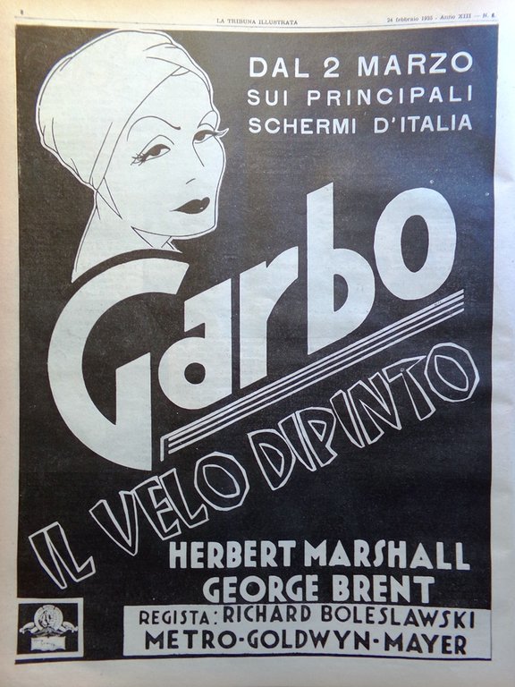 La Tribuna Illustrata 24 Febbraio 1935 Garbo Ciclismo Gioconda Dischi …