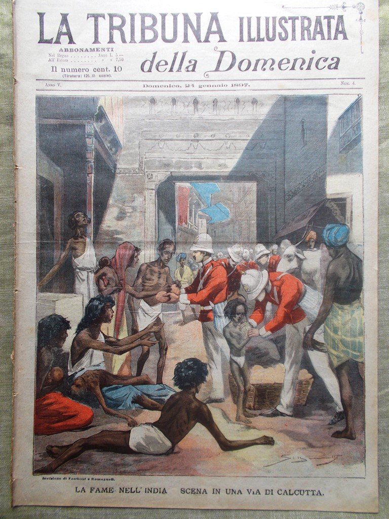 La Tribuna Illustrata 24 Gennaio 1897 Fame in India Calcutta …