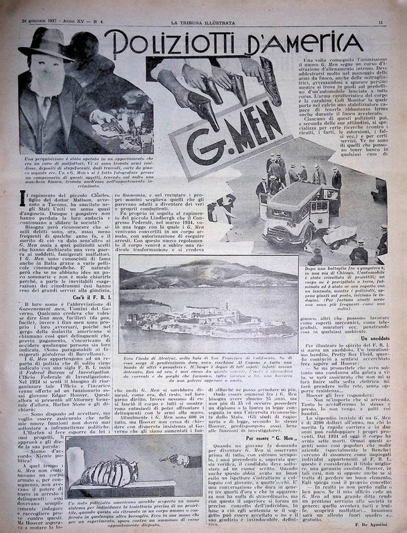 La Tribuna Illustrata 24 Gennaio 1937 Goering Dagga Poliziotti America …