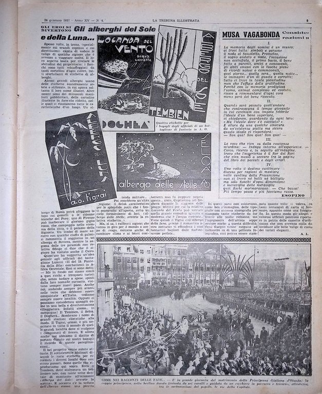 La Tribuna Illustrata 24 Gennaio 1937 Goering Dagga Poliziotti America …