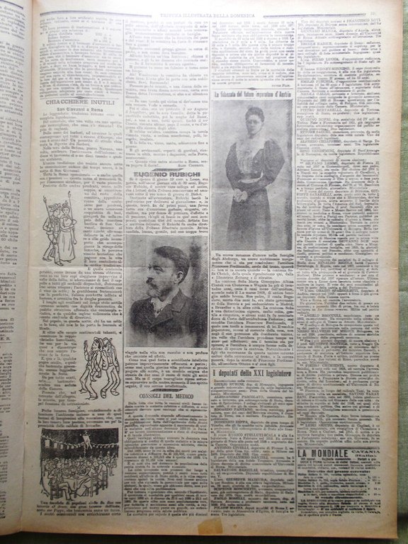 La Tribuna Illustrata 24 Giugno 1900 Senatori Eugenio Rubichi Giovanni …