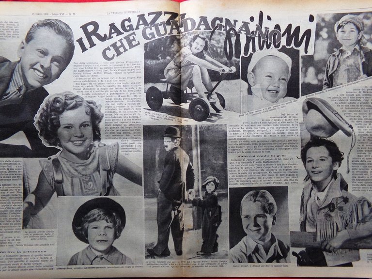 La Tribuna Illustrata 24 Luglio 1938 Ragazzi Cinema Fuochi d'Artificio …