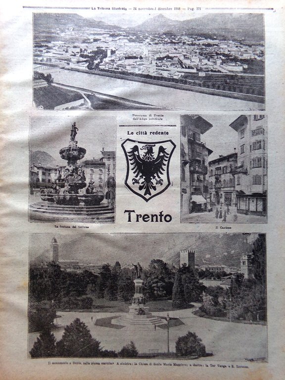 La Tribuna Illustrata 24 Novembre 1918 WW1 Re Italia Trento … | Immagine Gallery 2