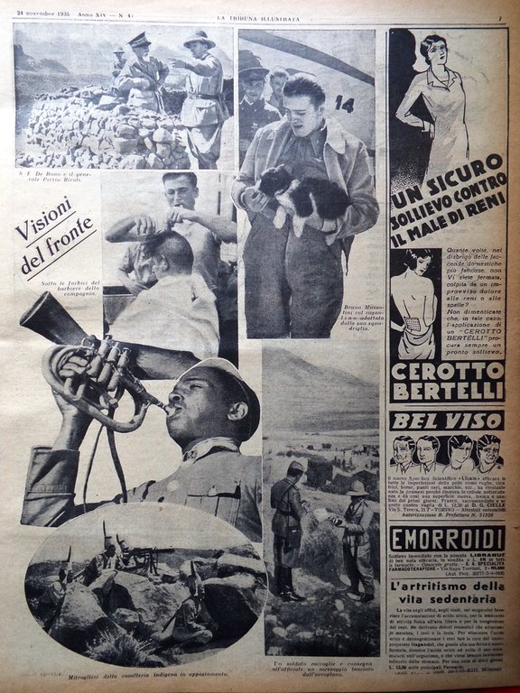 La Tribuna Illustrata 24 Novembre 1935 Macallè Via Indie Sanzioni …