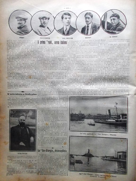 La Tribuna Illustrata 24 Settembre 1911 Etna Stolypin Raid Italia …