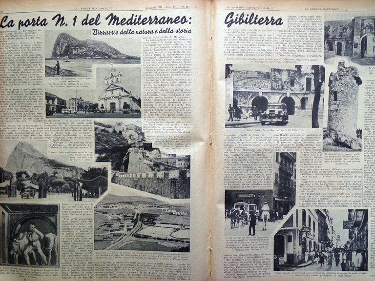 La Tribuna Illustrata 25 Agosto 1935 Caselli Gibilterra Varzi Nuvolari …