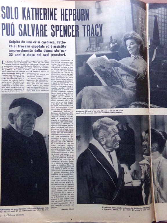 La Tribuna Illustrata 25 Agosto 1963 Hepburn Tracy Morgan Yvonne …