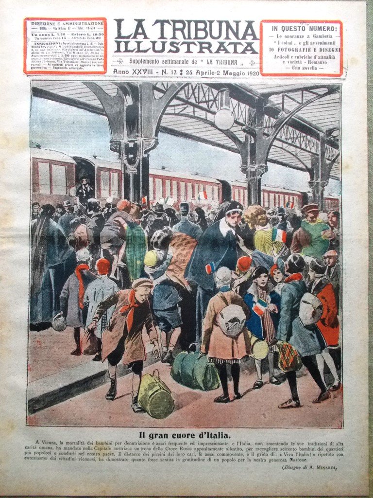 La Tribuna Illustrata 25 Aprile 1920 Leone Gambetta Croce Rossa …