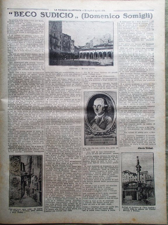 La Tribuna Illustrata 25 Luglio 1920 Beco Sudicio Somigli Conferenza …