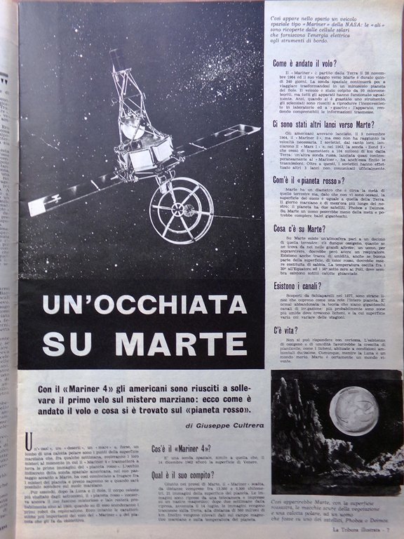 La Tribuna Illustrata 25 Luglio 1965 Dischi Volanti Cervino Gable …