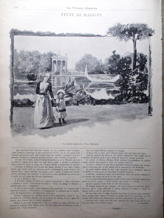 La Tribuna Illustrata 25 Maggio 1890 Feste di Maggio Meissonnier …