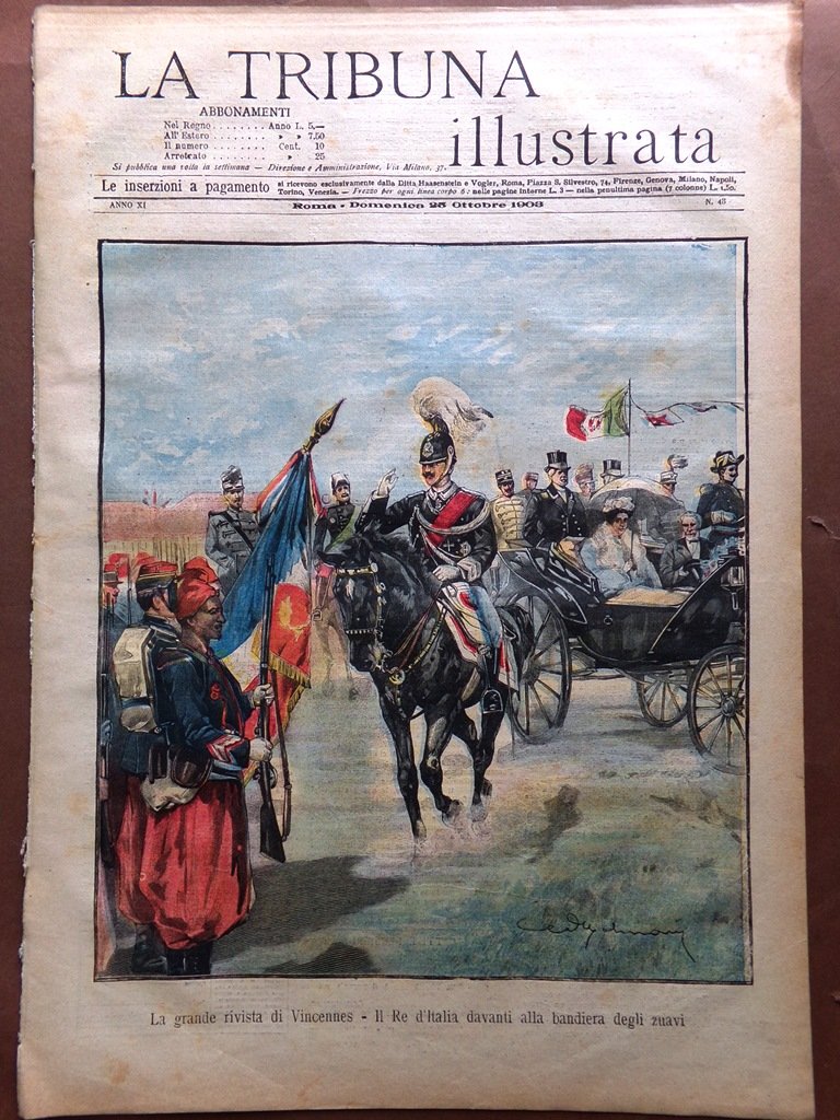 La Tribuna Illustrata 25 Ottobre 1903 Mastio Angioino Sovrani d'Italia …