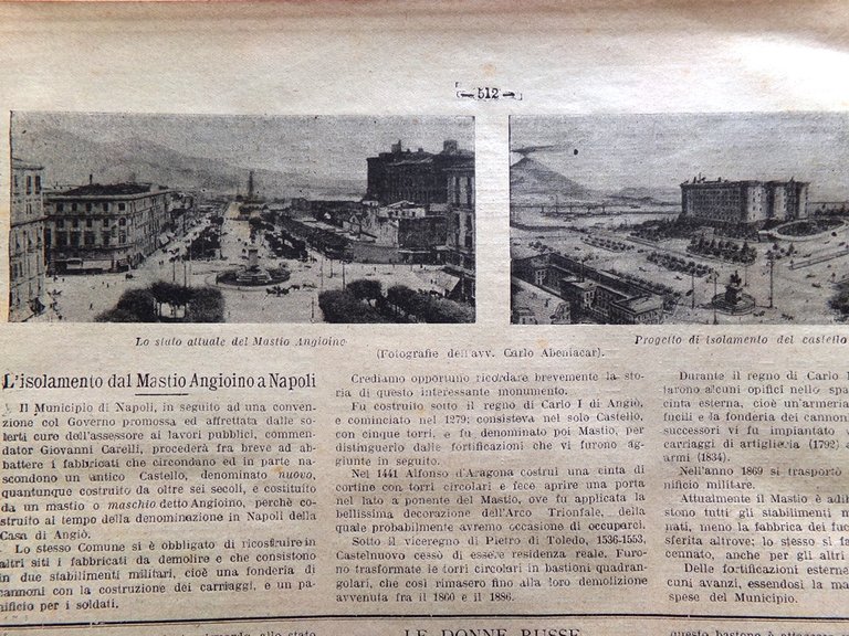 La Tribuna Illustrata 25 Ottobre 1903 Mastio Angioino Sovrani d'Italia …